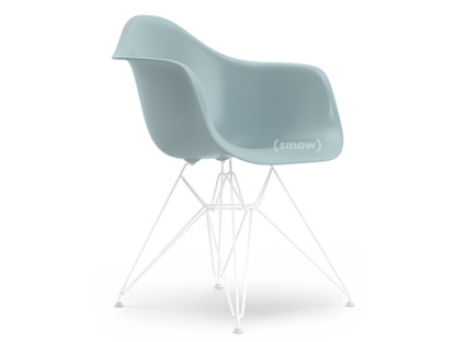 Eames Plastic Armchair RE DAR Ice grey|Without upholstery|Without upholstery|Standard version - 43 cm|Coated white
