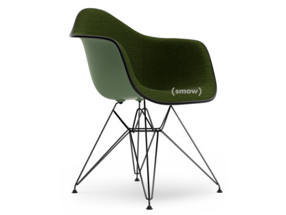 Eames Plastic Armchair RE DAR Forest|With full upholstery|Nero / forest|Standard version - 43 cm|Coated basic dark