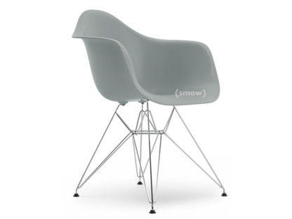 Eames Plastic Armchair RE DAR Light grey|Without upholstery|Without upholstery|Standard version - 43 cm|Chrome-plated