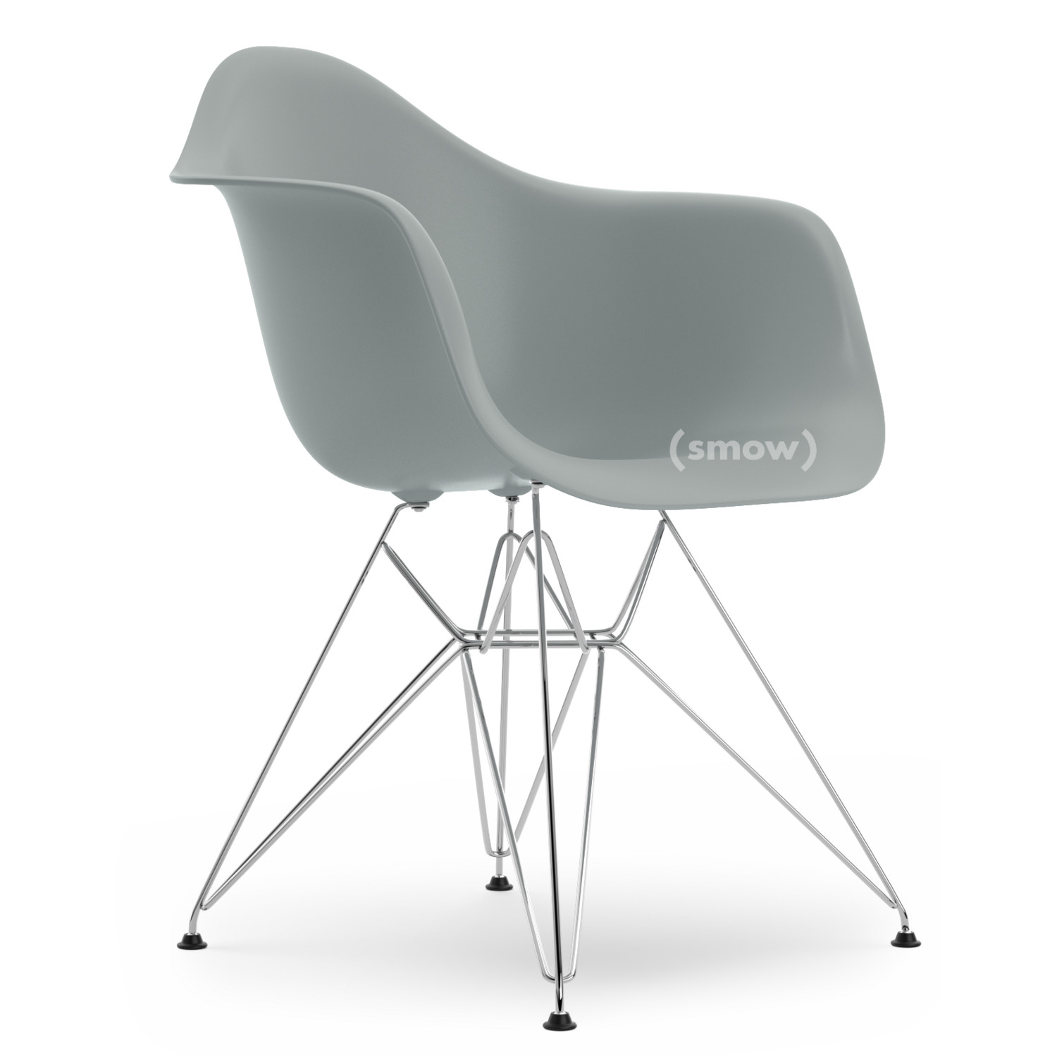 lelijk Precies Vaak gesproken Vitra Eames Plastic Armchair DAR, Light grey, Without upholstery, Without  upholstery, Standard version - 43 cm, Chrome-plated by Charles & Ray Eames,  1950 - Designer furniture by smow.com