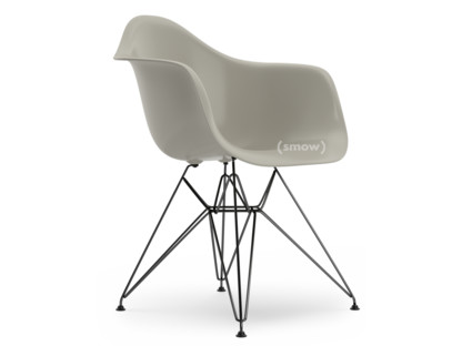 Eames Plastic Armchair DAR Pebble|Without upholstery|Without upholstery|Standard version - 43 cm|Coated basic dark