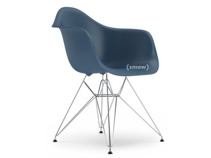 Eames Plastic Armchair RE DAR Sea blue|Without upholstery|Without upholstery|Standard version - 43 cm|Chrome-plated