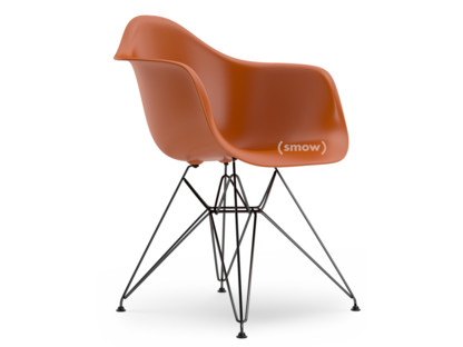 Eames Plastic Armchair RE DAR Rusty orange|Without upholstery|Without upholstery|Standard version - 43 cm|Coated basic dark