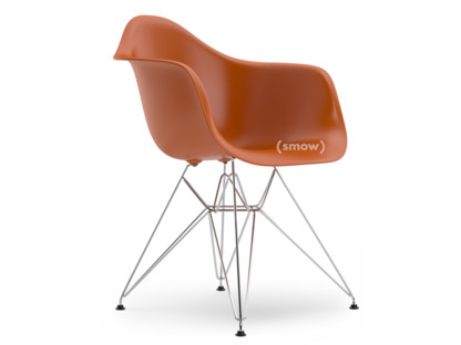 Eames Plastic Armchair RE DAR Rusty orange|Without upholstery|Without upholstery|Standard version - 43 cm|Chrome-plated