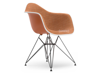 Eames Plastic Armchair RE DAR Rusty orange|With full upholstery|Cognac / ivory|Standard version - 43 cm|Coated basic dark