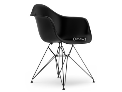 Eames Plastic Armchair RE DAR Deep black|Without upholstery|Without upholstery|Standard version - 43 cm|Coated basic dark