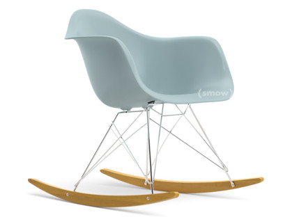 Eames Plastic Armchair RE RAR Ice grey|Chrome-plated|Yellowish maple