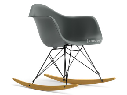 Eames Plastic Armchair RE RAR Granite grey|Coated basic dark|Yellowish maple