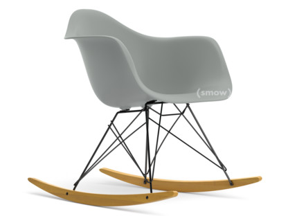 Eames Plastic Armchair RE RAR Light grey|Coated basic dark|Yellowish maple