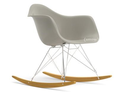 Eames Plastic Armchair RE RAR Pebble|Chrome-plated|Yellowish maple