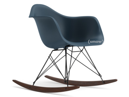 Eames Plastic Armchair RE RAR Sea blue|Coated basic dark|Dark maple