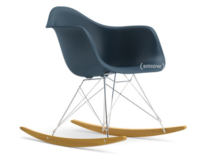 Eames Plastic Armchair RE RAR Sea blue|Chrome-plated|Yellowish maple