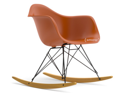 Eames Plastic Armchair RE RAR Rusty orange|Coated basic dark|Yellowish maple