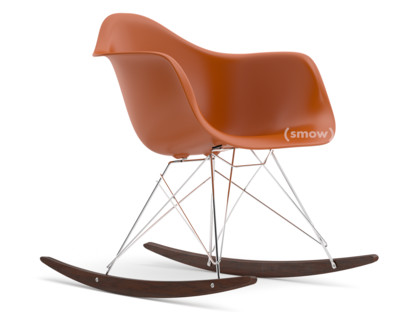 Eames Plastic Armchair RE RAR Rusty orange|Chrome-plated|Dark maple