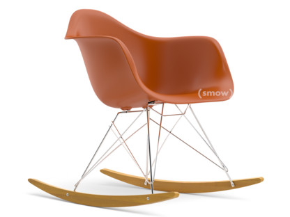 Verblinding incompleet Bijna Vitra Eames Plastic Armchair RAR, Rusty orange, Chrome-plated, Yellowish  maple by Charles & Ray Eames, 1950 - Designer furniture by smow.com