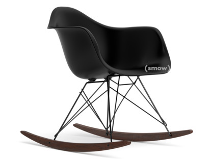 Eames Plastic Armchair RE RAR Deep black|Coated basic dark|Dark maple