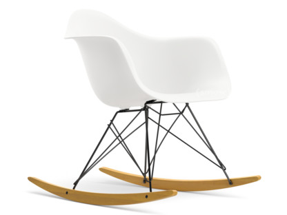 Eames Plastic Armchair RE RAR White|Coated basic dark|Yellowish maple