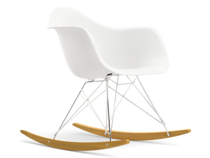 Eames Plastic Armchair RE RAR White|Chrome-plated|Yellowish maple