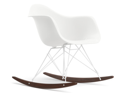 Eames Plastic Armchair RE RAR White|Coated white|Dark maple