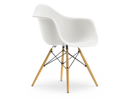 Eames Plastic Armchair RE DAW White|Without upholstery|Without upholstery|Standard version - 43 cm|Ash honey tone