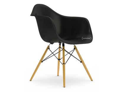 Eames Plastic Armchair RE DAW Deep black|Without upholstery|Without upholstery|Standard version - 43 cm|Yellowish maple