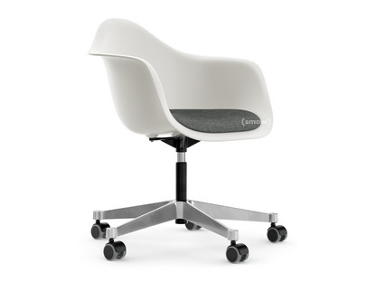 Eames Plastic Armchair RE PACC White|With seat upholstery|Nero / ivory