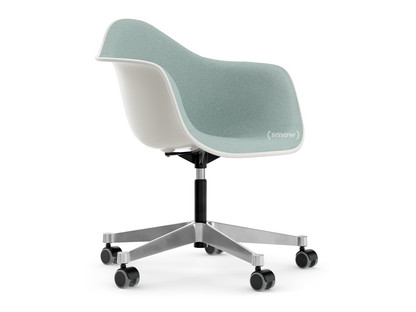 Eames Plastic Armchair RE PACC White|With full upholstery|Ice blue / ivory