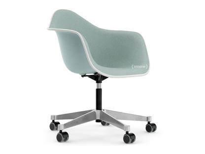 Eames Plastic Armchair RE PACC Ice grey RE|With full upholstery|Ice blue / ivory