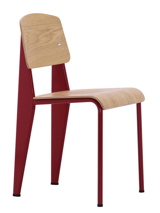 Vitra Standard, Base japanese red/Seat, back natural oak