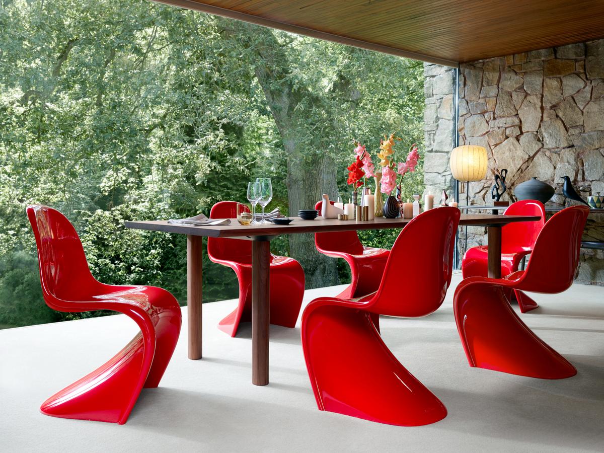 Vitra Verner Panton Classic Red Chair Office Canteen Dining Boardroom Meeting