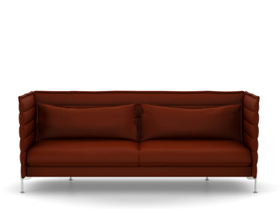Alcove Sofa Three-seater (H94 x W237 x D84 cm)|Laser|Red/moorbrown