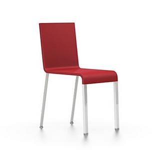 .03 Non-stackable|Base polished chrome|Without armrests|Bright red