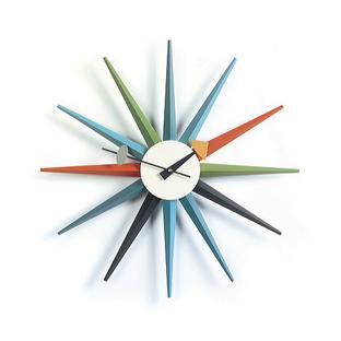 Sunburst Clock Multicoloured