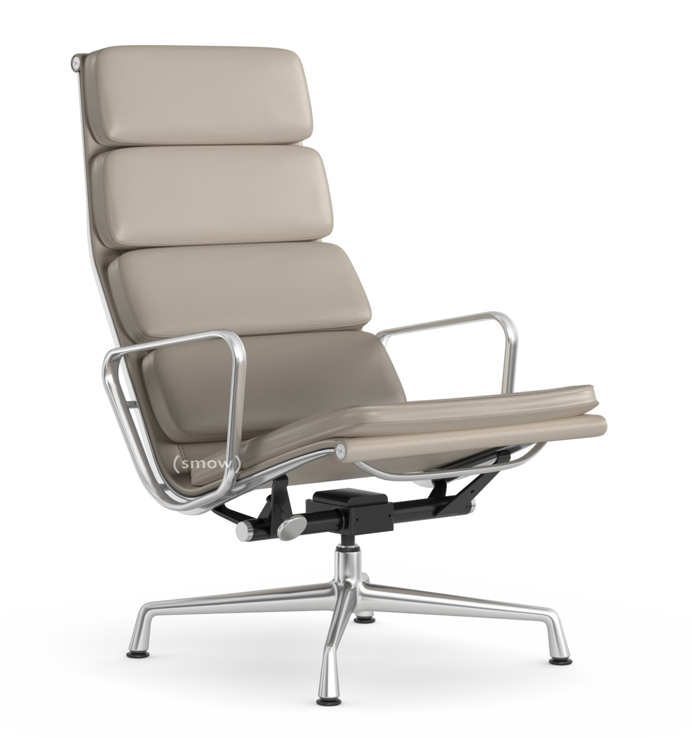 Soft Pad Group EA 222 Base polished Leather Standard sand Plano mauve grau Vitra by Charles Ray Eames 1969 Originals from smow