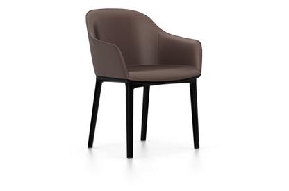 Softshell Chair with four-legged base Basic dark|Leather (Standard)|Marron