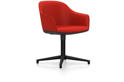 Softshell Chair with four star base Aluminum base powder coated basic dark|Plano|Poppy red