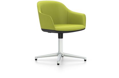 Softshell Chair with four star base Aluminium polished|Plano|Avocado