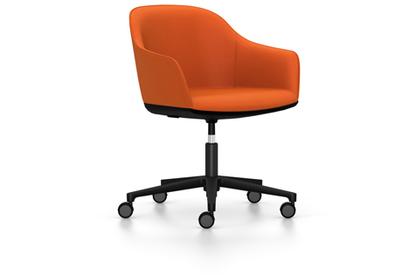 Softshell Chair with five star base Aluminum base powder coated basic dark|Plano|Orange
