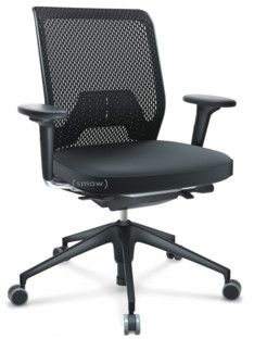 ID Mesh FlowMotion-without tilt mechanism, without seat depth adjustment|With 2D armrests|5 star foot , basic dark plastic|Basic dark|Silk mesh seat cover, diamond mesh back|Nero