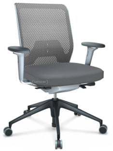 ID Mesh FlowMotion-without tilt mechanism, without seat depth adjustment|With 3D-armrests|5 star foot , basic dark plastic|Soft grey|Silk mesh seat cover, diamond mesh back|Dimgrey