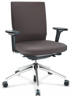 ID Soft FlowMotion-without tilt mechanism, without seat depth adjustment|With 3D-armrests|5 star foot, polished aluminium|Basic dark|Silk mesh seat and back|Brown