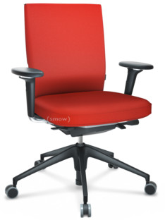 ID Soft FlowMotion-with tilt mechanism, with seat depth adjustment|With 3D-armrests|5 star foot , basic dark plastic|Basic dark|Seat and back Plano|Poppy red