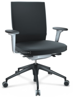 ID Soft FlowMotion-without tilt mechanism, without seat depth adjustment|With 3D-armrests|5 star foot , basic dark plastic|Soft grey|Silk mesh seat and back|Nero