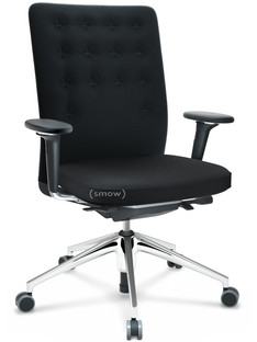 ID Trim With lumbar support|FlowMotion-with tilt mechanism, with seat depth adjustment|With 3D-armrests|5 star foot, polished aluminium|Seat and back Plano|Nero