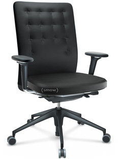 ID Trim With lumbar support|FlowMotion-without tilt mechanism, without seat depth adjustment|With 3D-armrests|5 star foot , basic dark plastic|Seat and back, leather|Nero