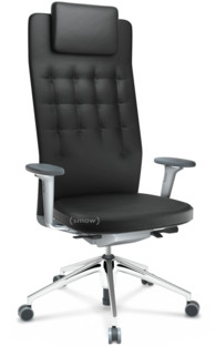 ID Trim L FlowMotion with seath depth adjustment|With 3D-armrests|Soft grey|Leather nero