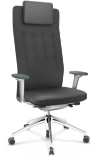 ID Trim L FlowMotion with seath depth adjustment|With 3D-armrests|Soft grey|Plano fabric dark grey