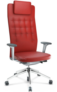 ID Trim L FlowMotion with seath depth adjustment|With 3D-armrests|Soft grey|Leather red