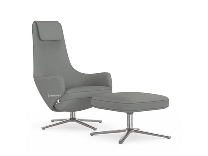 Repos Chair Repos & Ottoman|Fabric Cosy 2 Pebble Grey|46 cm|Polished