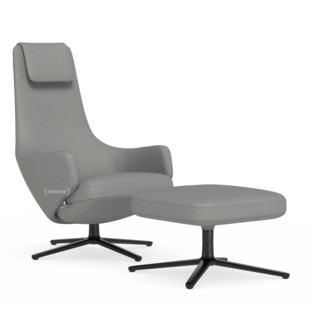 Repos Chair Repos & Ottoman|Fabric Dumet pebble melange|46 cm|Basic dark